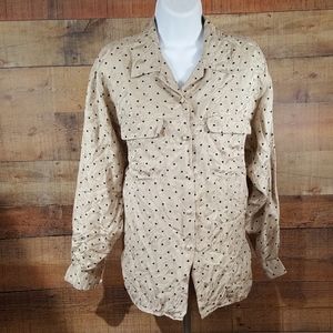 Jennifer L Top Blouse Women 's Size Small Beige Bu